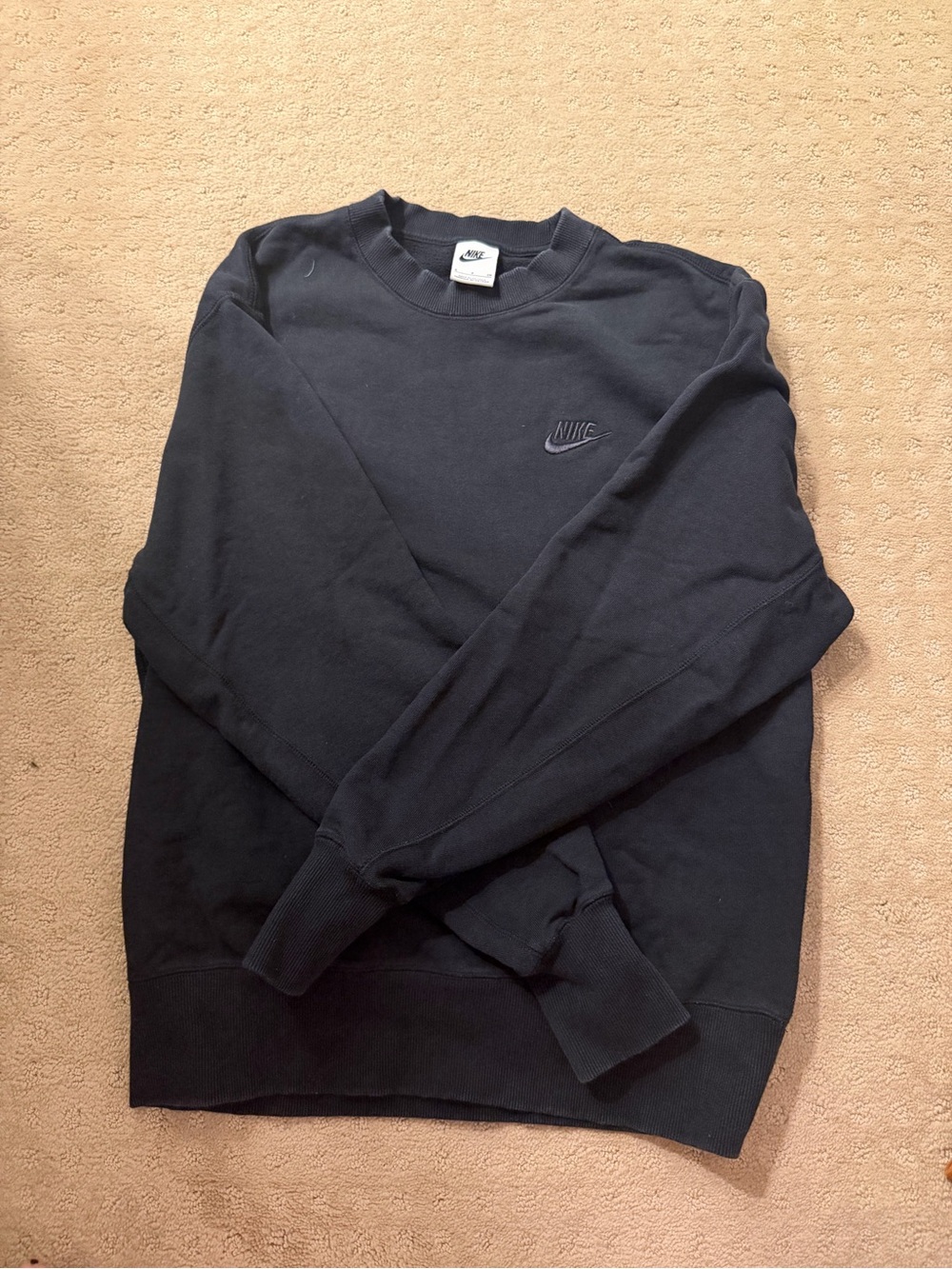 Nike Black Embroidered Logo Crewneck Sweatshirt
